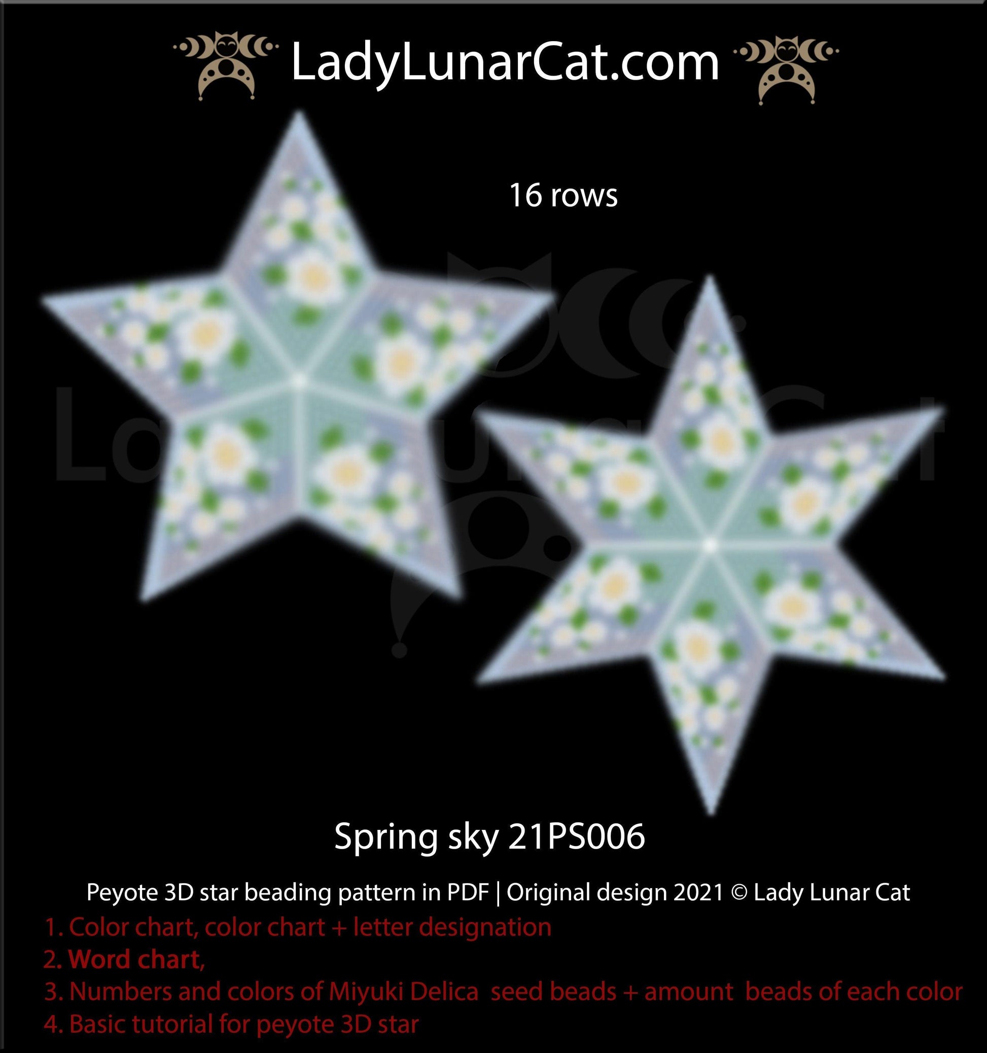 Beaded star pattern - Spring sky 21PS006 LadyLunarCat
