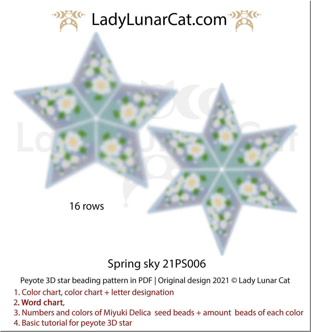 Beaded star pattern - Spring sky 21PS006 LadyLunarCat