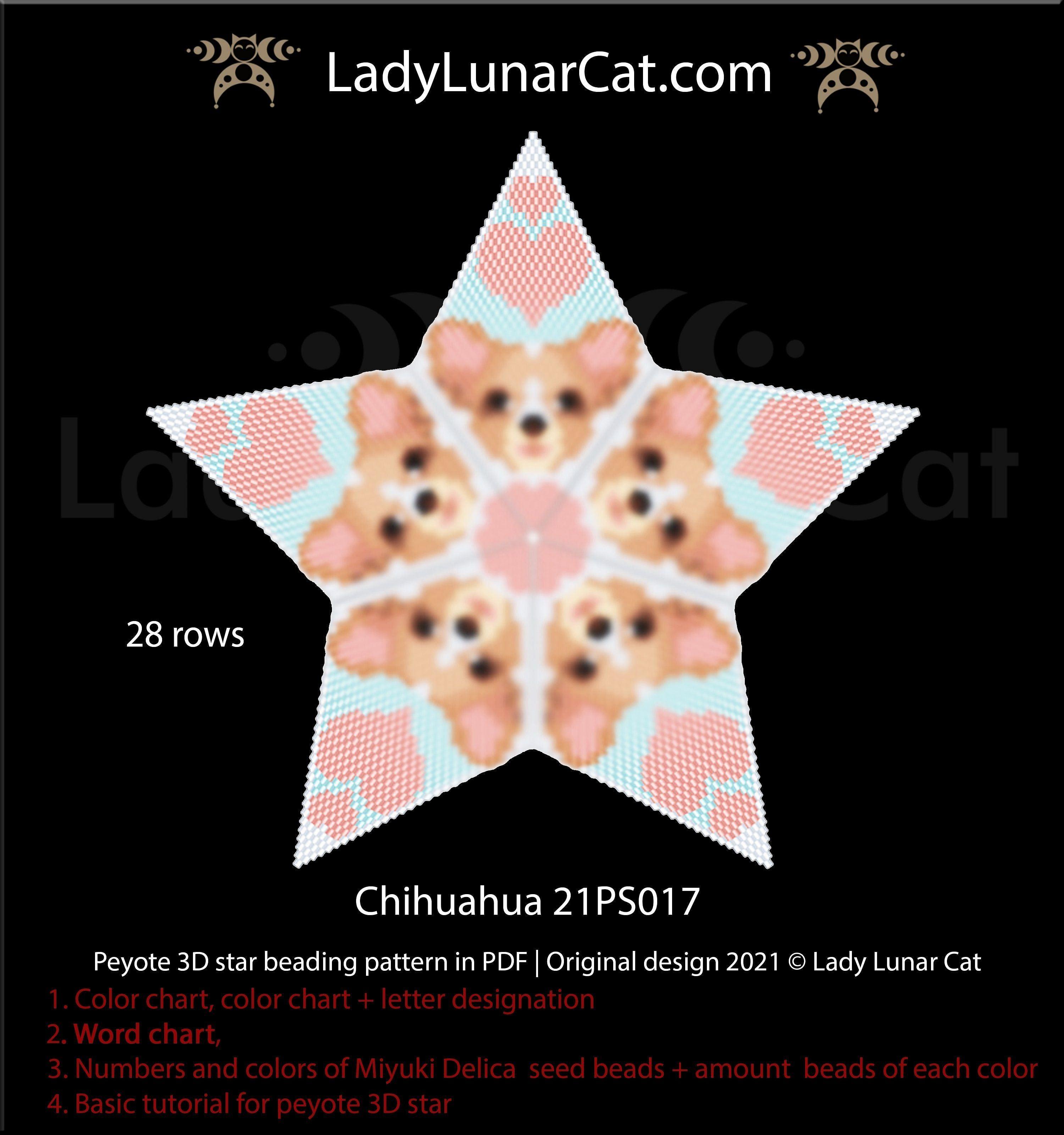 Beaded star pattern - Chihuahua 21PS017 by Lady Lunar Cat