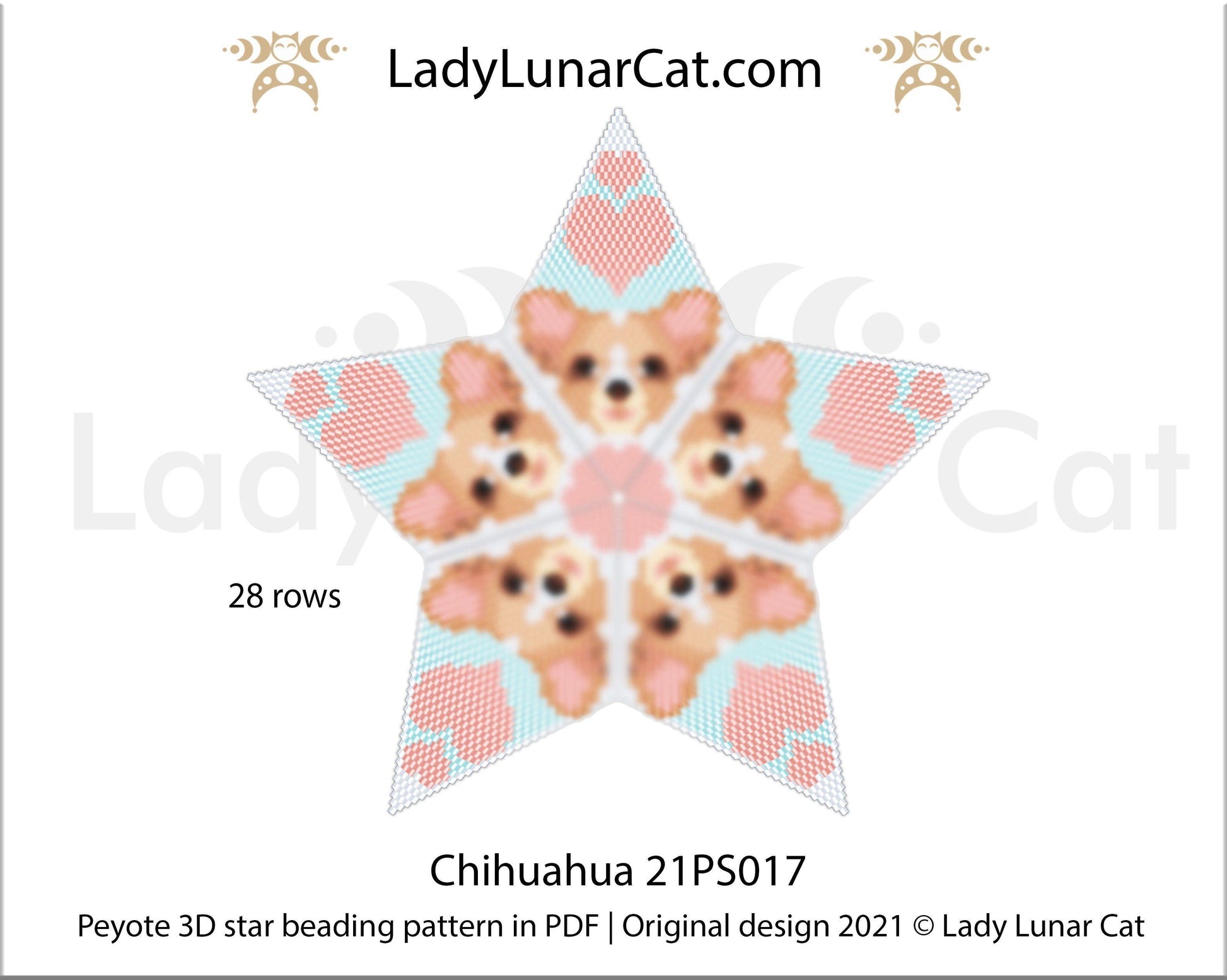Beaded star pattern for beading - Chihuahua 21PS017 LadyLunarCat