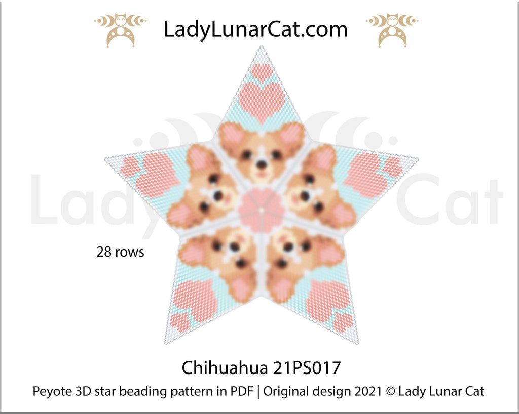 Beaded star pattern for beading - Chihuahua 21PS017 LadyLunarCat