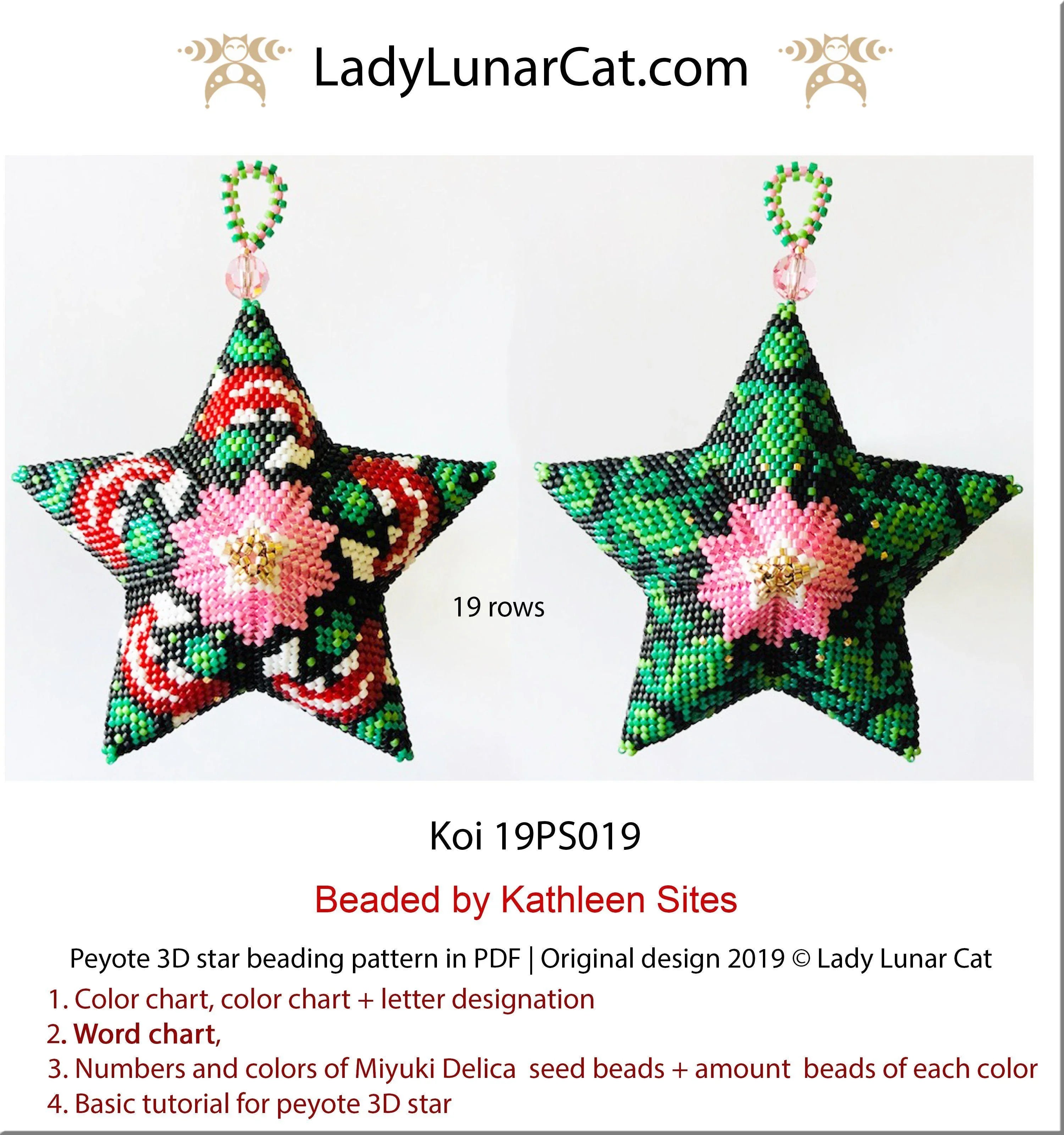 Koi peyote star colorway 1 - 8 colors oriental pond fish Miyuki Delica LadyLunarCat