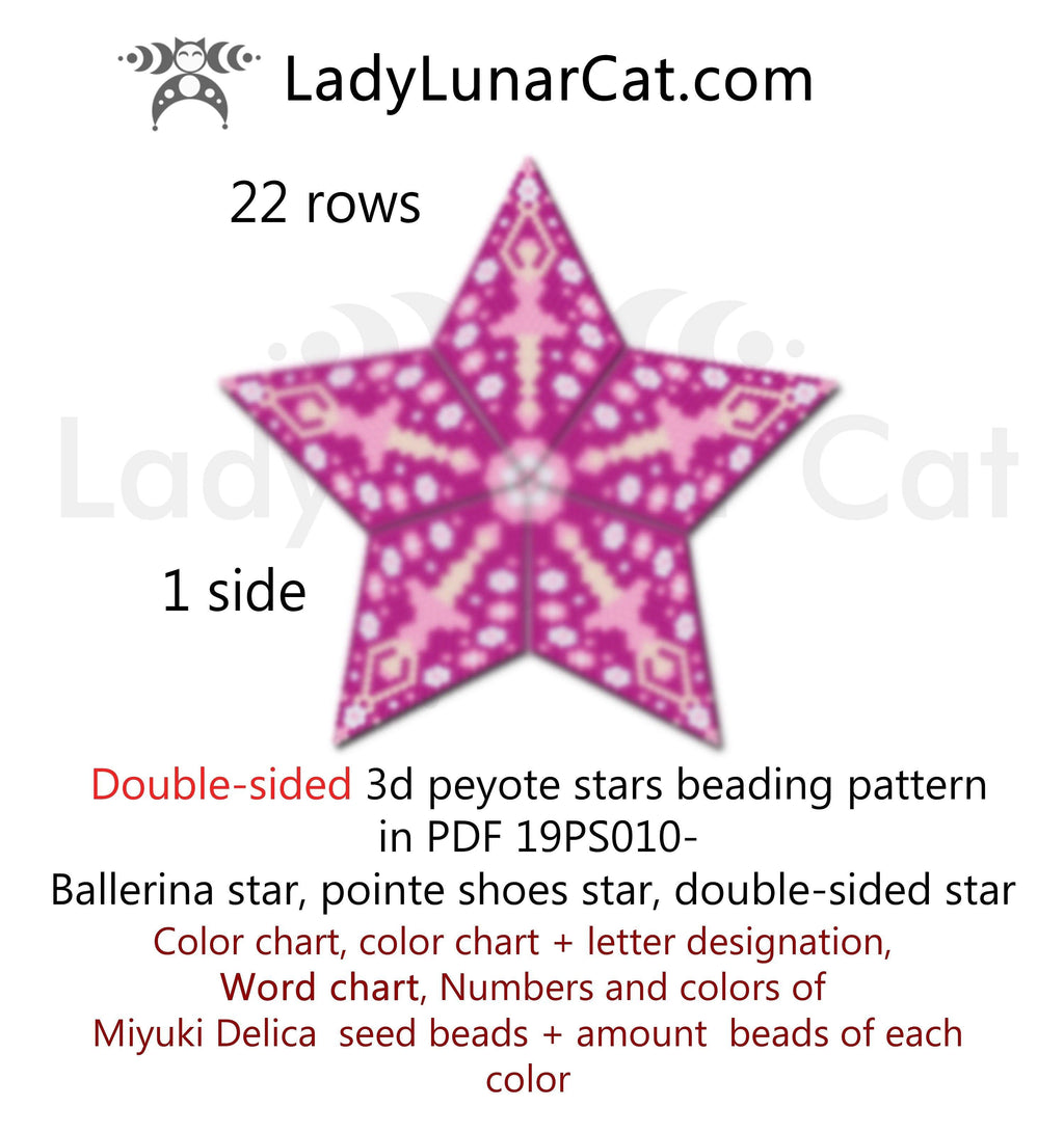 Beaded star pattern for beadweaving Ballerina 19PS010 LadyLunarCat