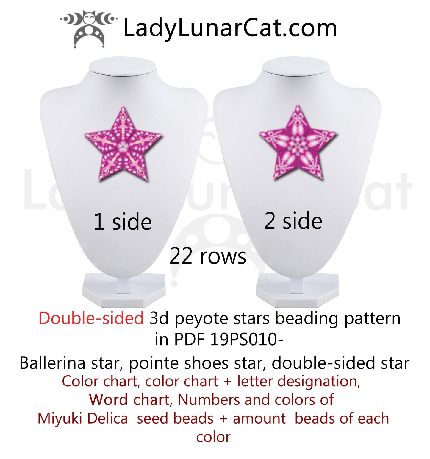 Beaded star pattern for beadweaving Ballerina 19PS010 LadyLunarCat