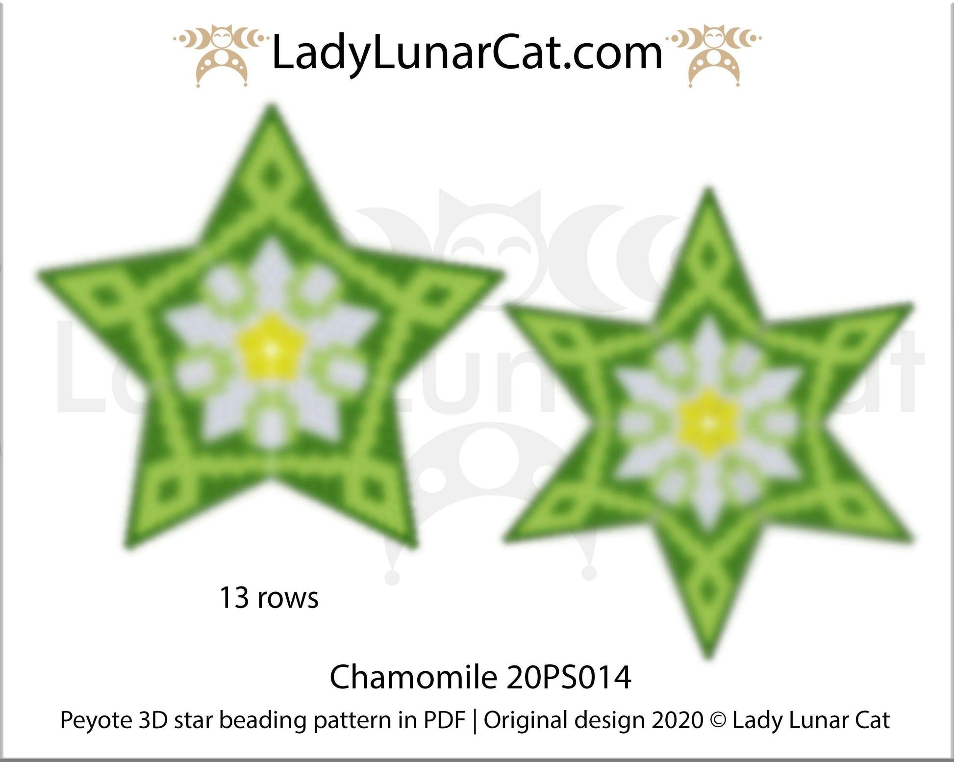 Beaded star pattern for beadweaving Chamomile flower 20PS014 LadyLunarCat