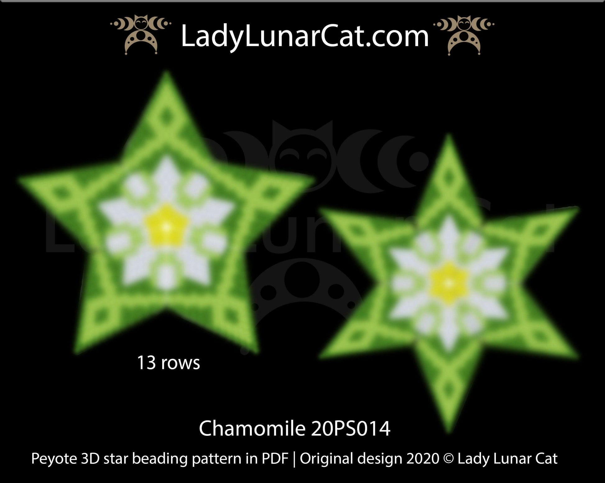 Beaded star pattern for beadweaving Chamomile flower 20PS014 LadyLunarCat