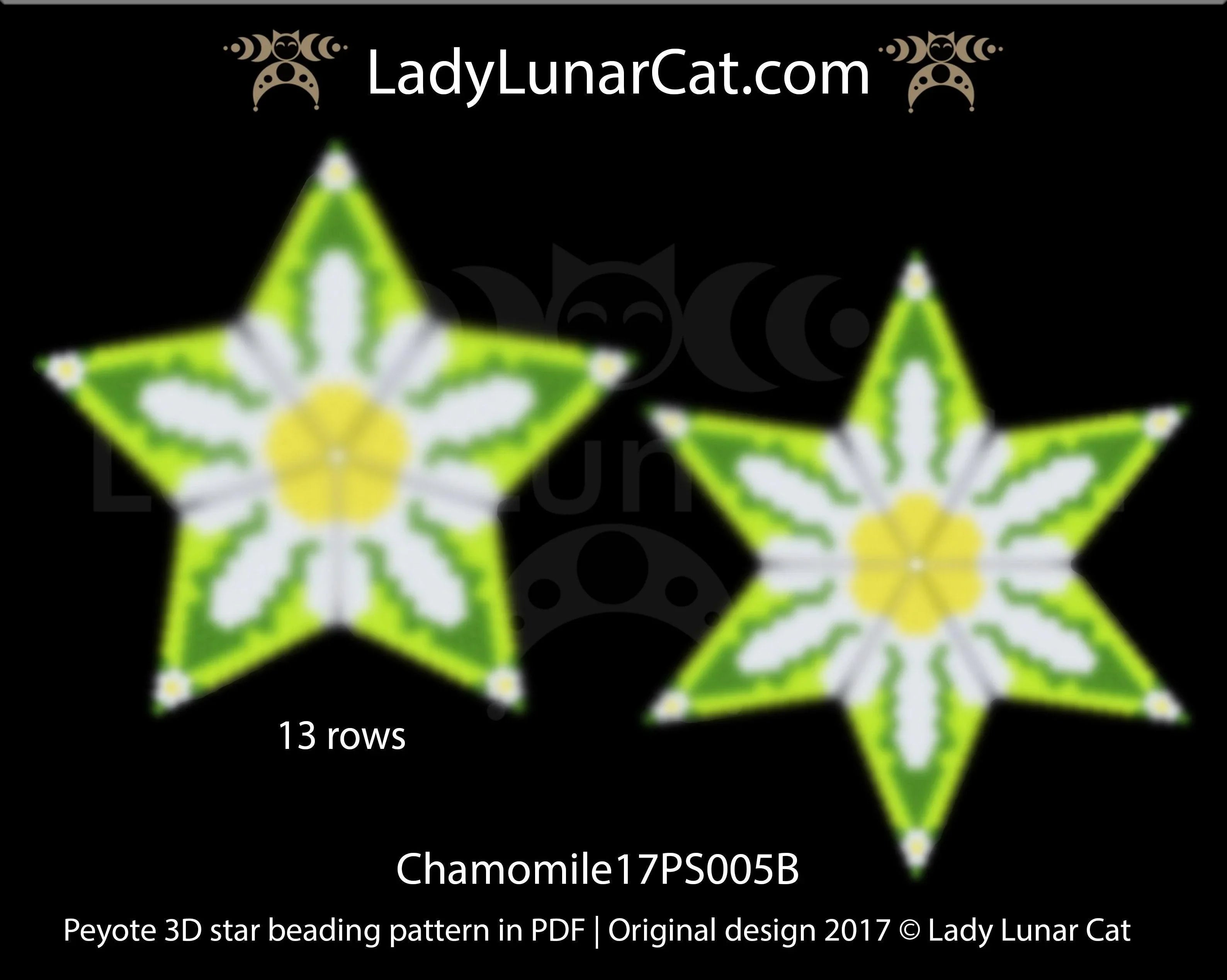 Chamomile beaded star 17PS005B - warm evening tones 4 Miyuki Delica stash-friendly LadyLunarCat