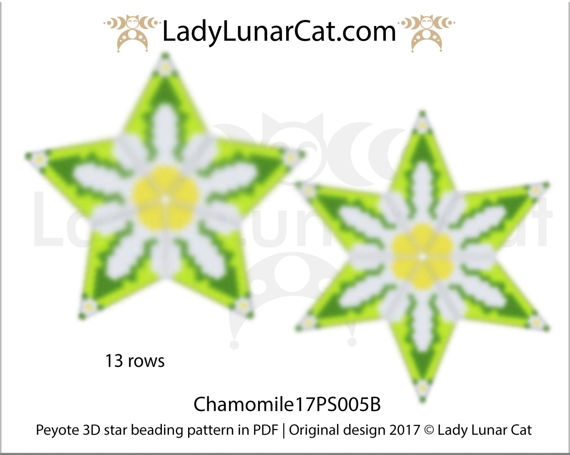 Beaded star pattern for beadweaving Chamomile17PS005B LadyLunarCat
