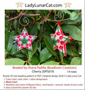 Cherry berry peyote star pattern PDF by Lady Lunar Cat — small floral 20PS018
