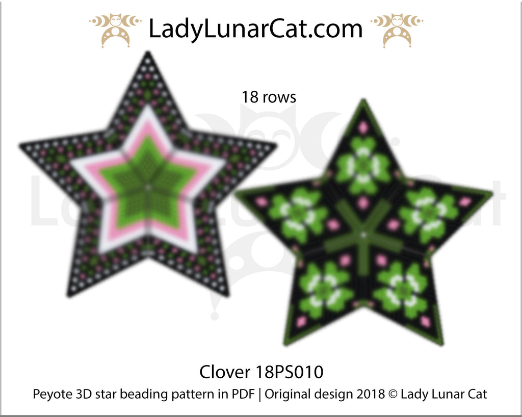 Beaded star pattern for beadweaving Clover 18PS010 LadyLunarCat