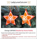 Orange peyote star pattern PDF by Lady Lunar Cat — small fruit 20PS003