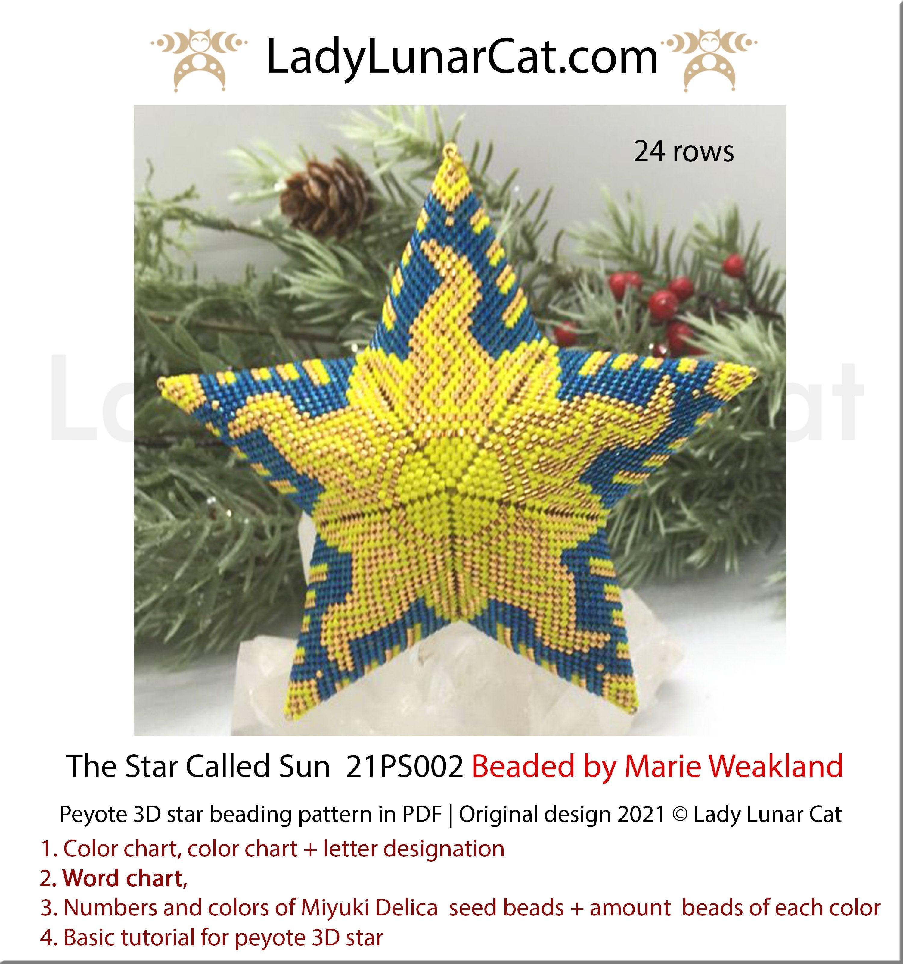 Beaded star pattern for beadweaving The Star Called Sun 21PS002 by