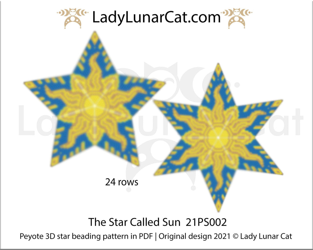Beaded star pattern for beadweaving The Star Called Sun  21PS002 LadyLunarCat