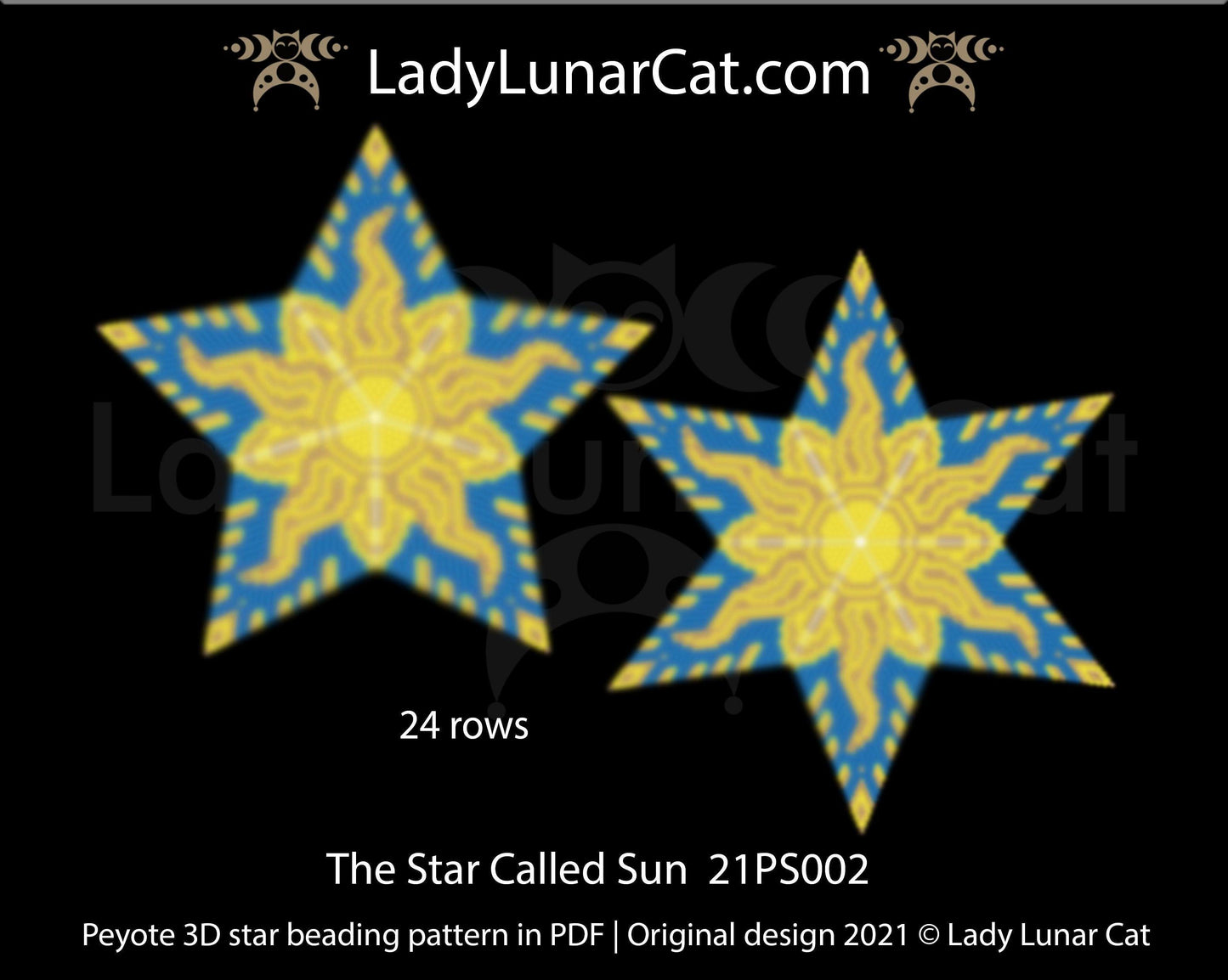 Beaded star pattern for beadweaving The Star Called Sun  21PS002 LadyLunarCat