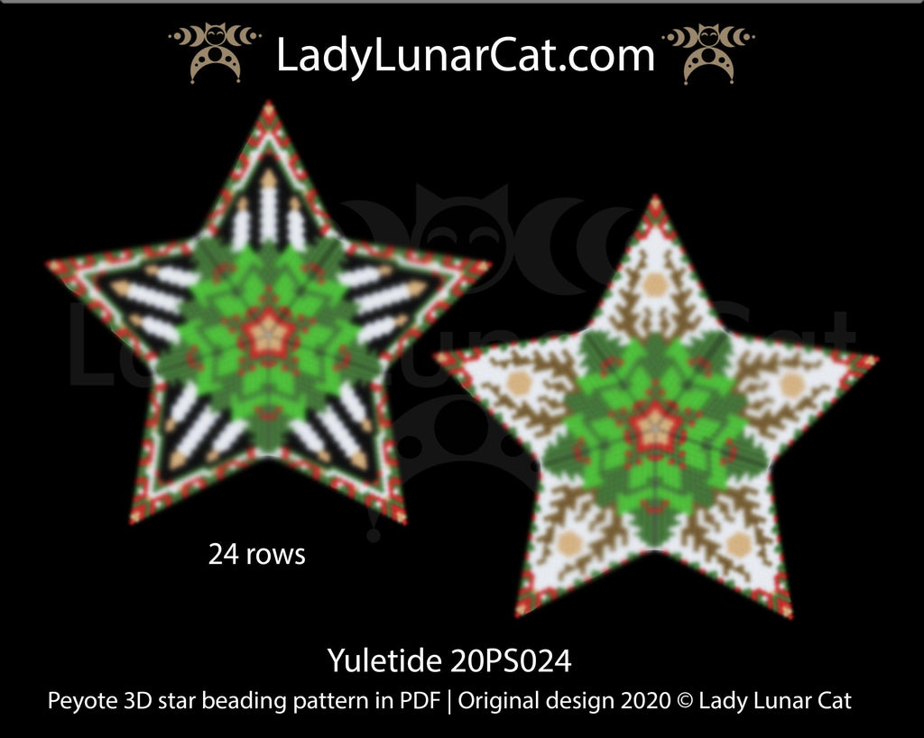 Beaded star pattern for beadweaving Yuletide 20PS024 LadyLunarCat