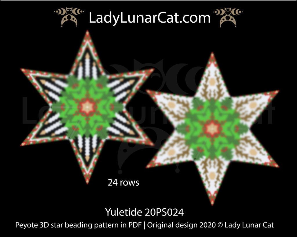Beaded star pattern for beadweaving Yuletide 20PS024 LadyLunarCat