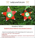 Strawberry peyote star 19PS017 - 2 sizes 27+21 beads 4+4 colors cottagecore berry PDF LadyLunarCat