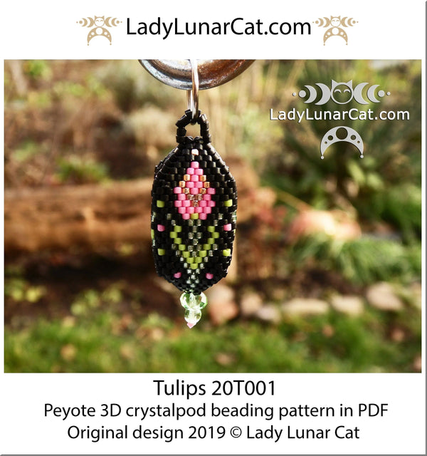 Free peyote 3d pods patterns for beading by Lady Lunar Cat design ...