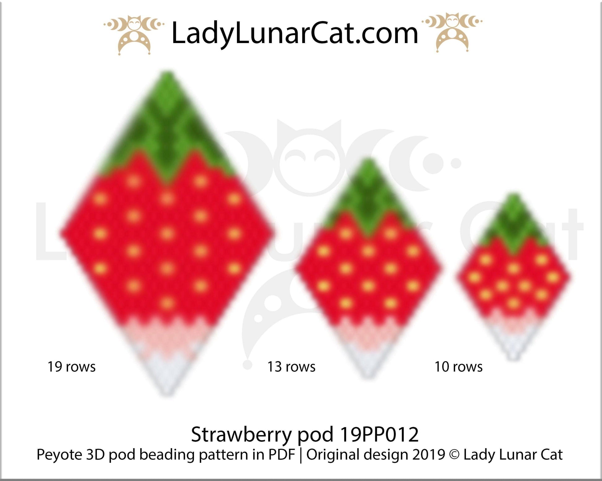 Beading tutorial for 3d peyote pod patterns Strawberry LadyLunarCat