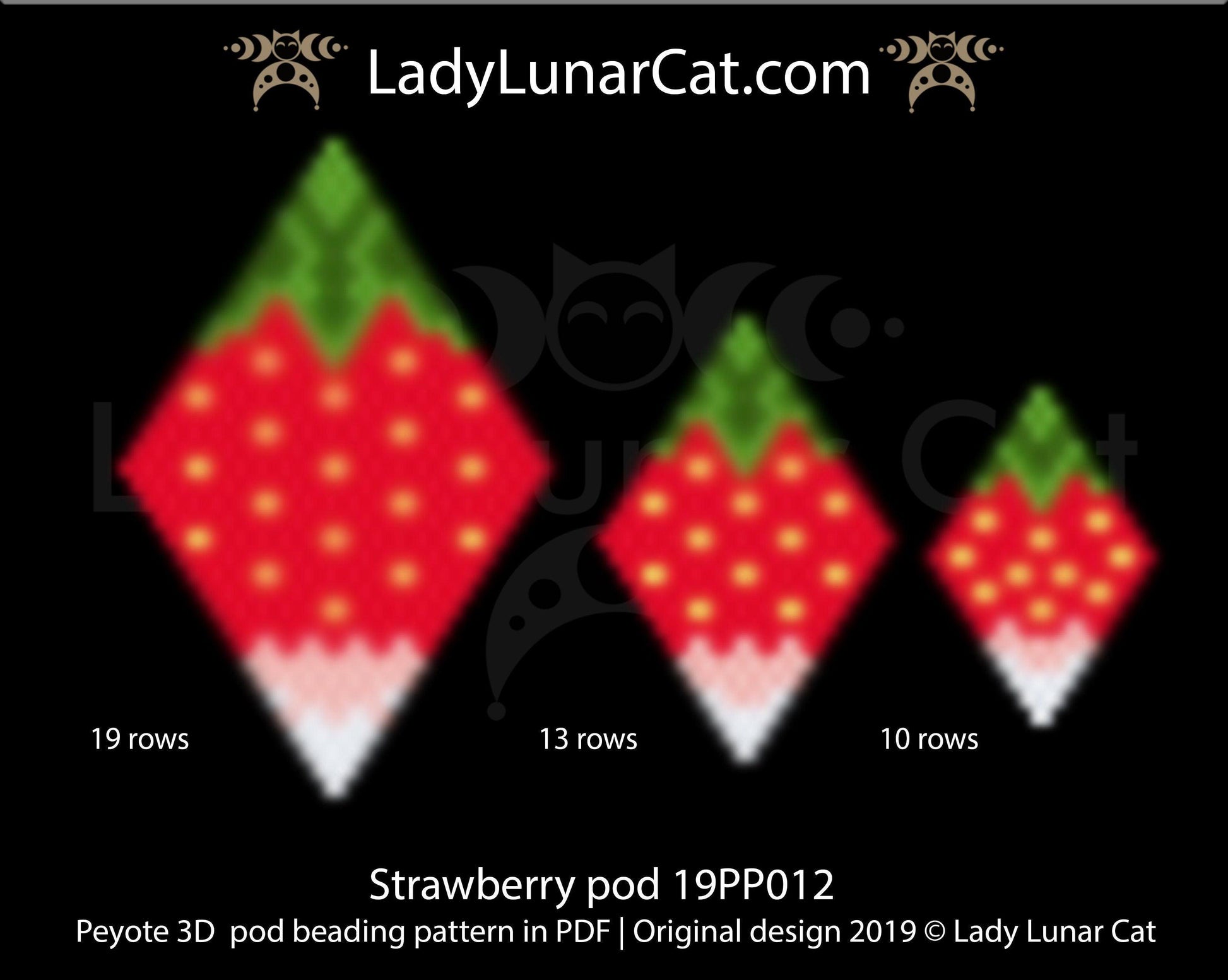 Beading tutorial for 3d peyote pod patterns Strawberry LadyLunarCat