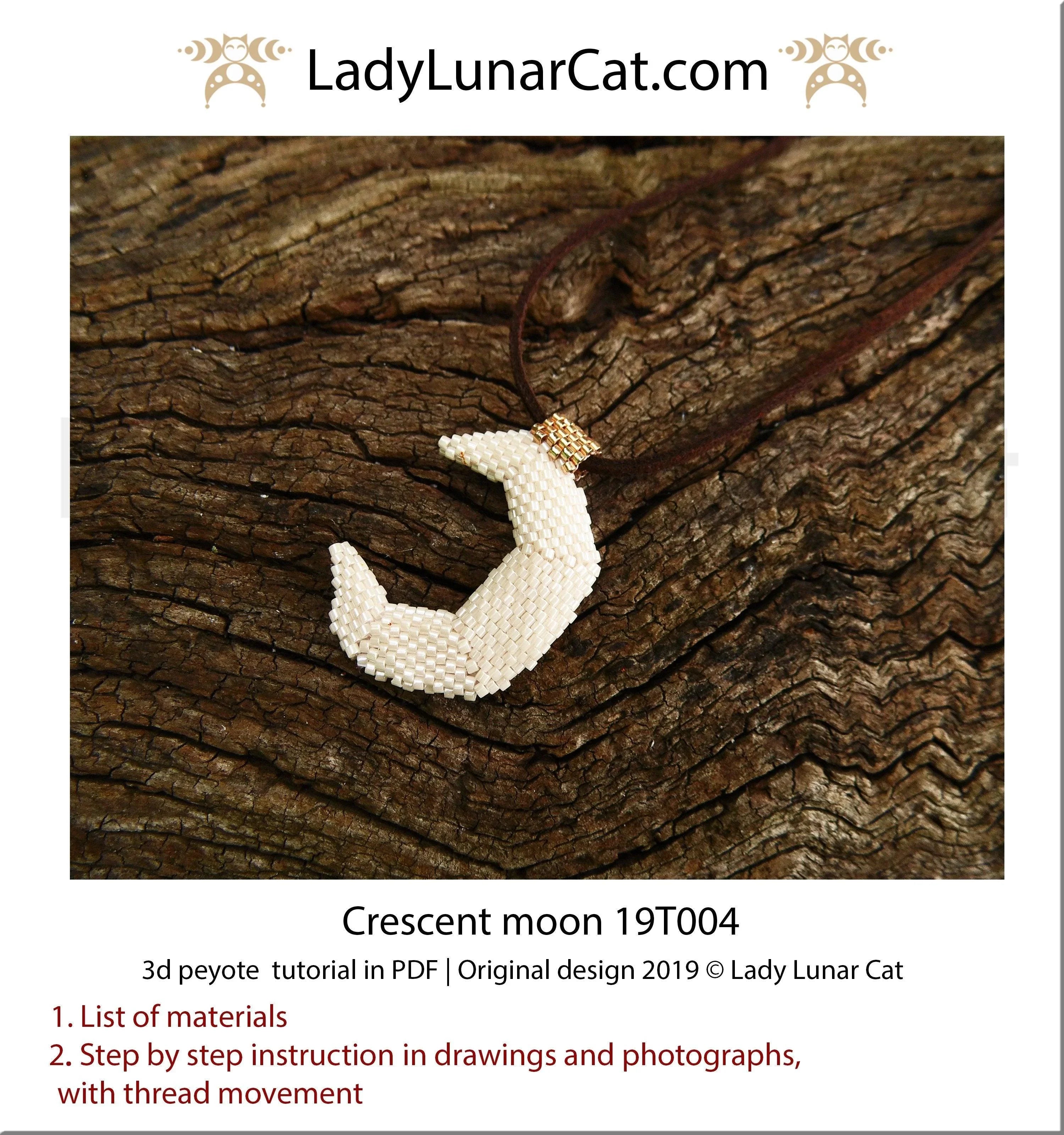 Peyote crescent moon christmas ornament - celestial decoration instant download LadyLunarCat