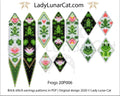 Frogs brick stitch earring pattern - 11 versions frog princess fairy tale PDF LadyLunarCat
