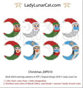 Christmas brick stitch earrings pattern by Lady Lunar Cat — 8 designs holiday beading PDF 20P010