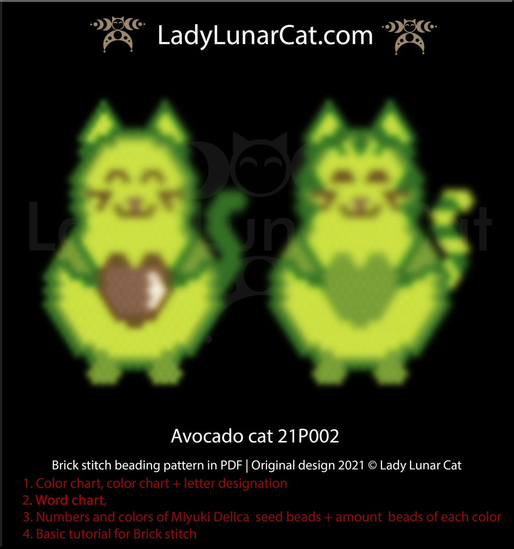 Brick stitch pattern for beading Fairy of Spring 21BS001 | Spring beaded earrings tutorial LadyLunarCat