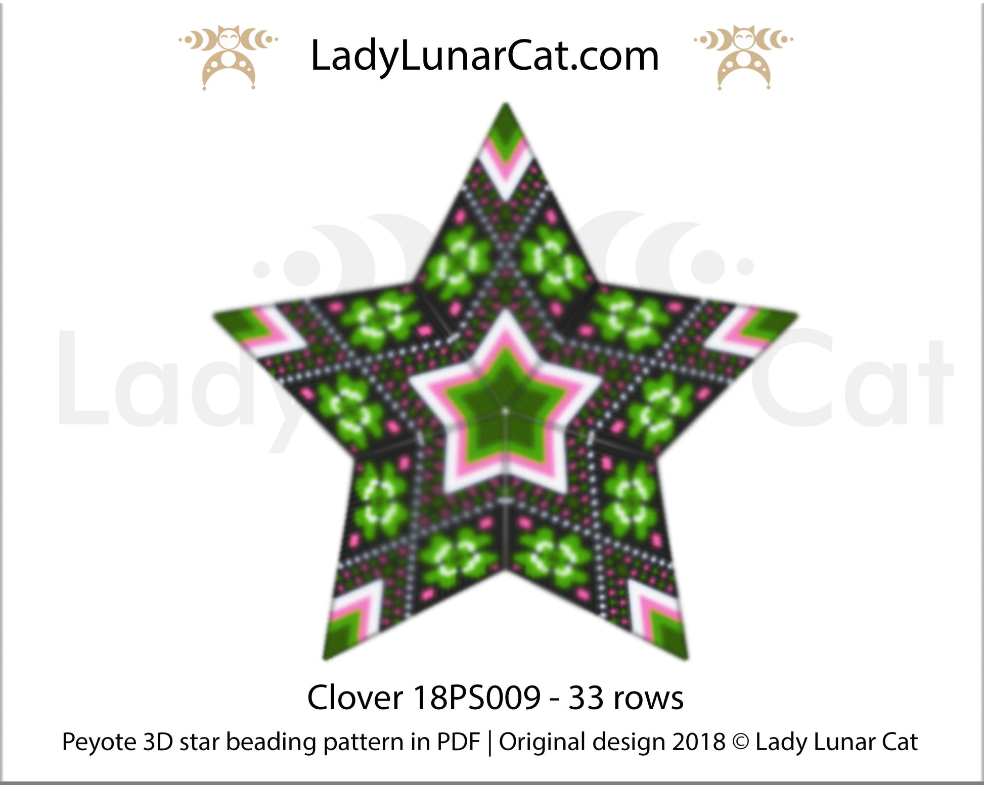 Beaded star pattern for beadweaving Clover 18PS009 LadyLunarCat