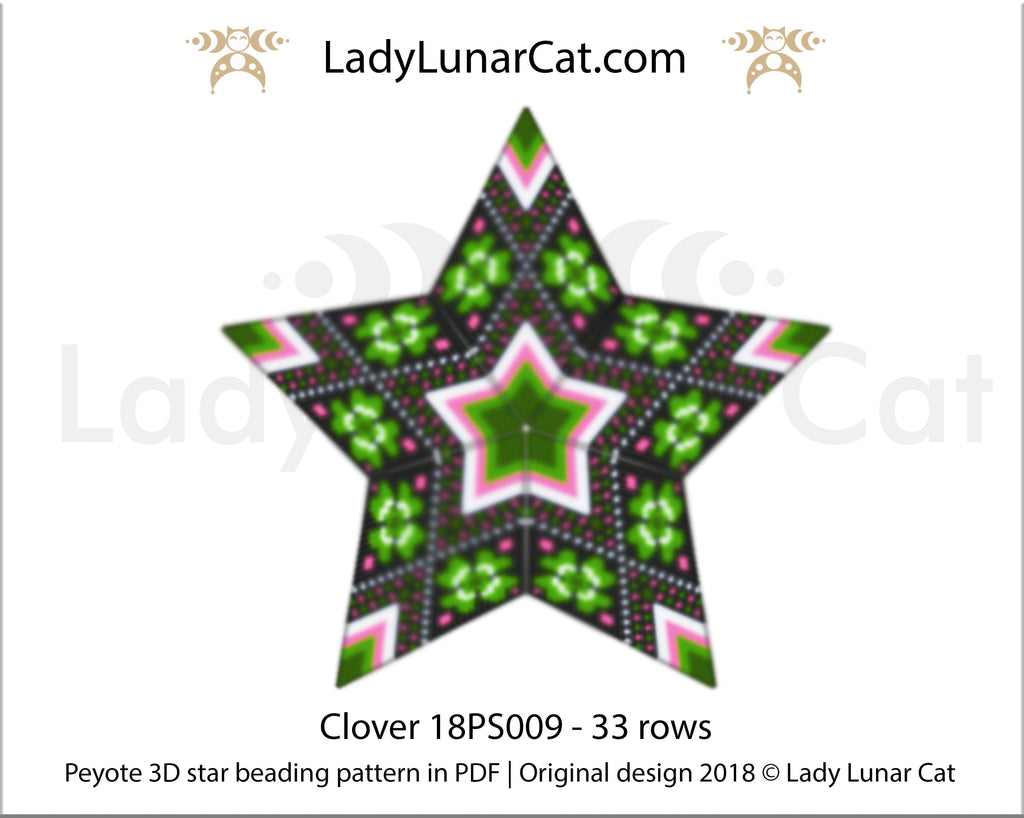 Beaded star pattern for beadweaving Clover 18PS009 LadyLunarCat