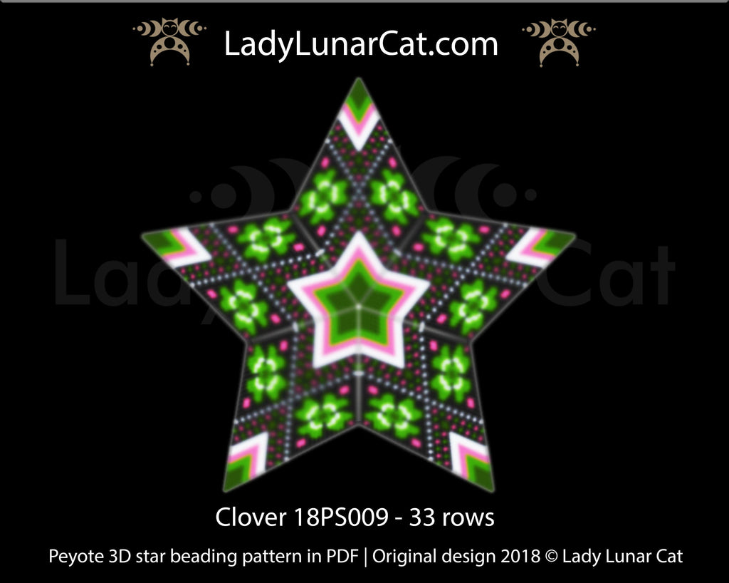 Beaded star pattern for beadweaving Clover 18PS009 LadyLunarCat