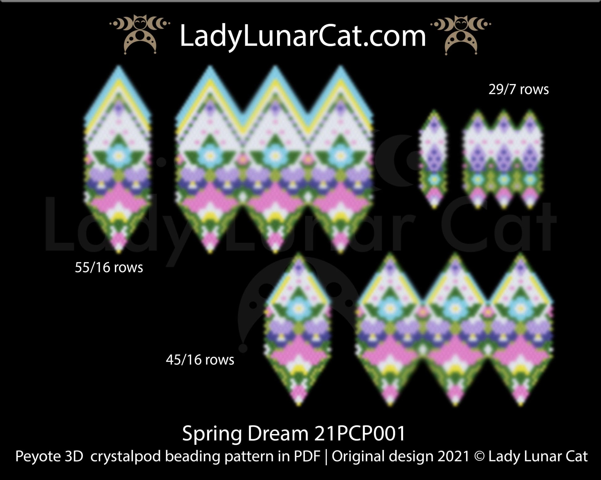 Copy of 3d peyote pod pattern or crystalpod pattern for beading  20PCP006 LadyLunarCat