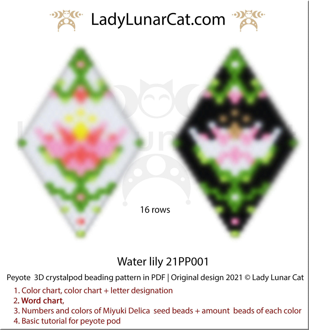 Copy of 3d peyote pod pattern or crystalpod pattern for beading  Frog princess 21PCP005 LadyLunarCat