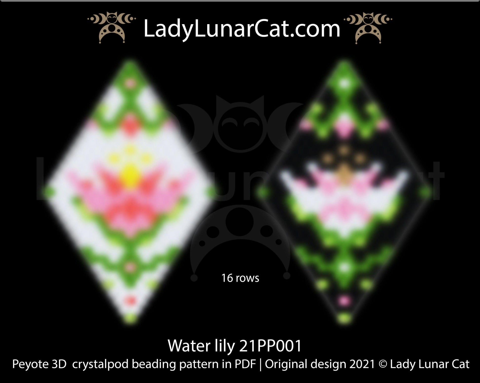 Copy of 3d peyote pod pattern or crystalpod pattern for beading  Frog princess 21PCP005 LadyLunarCat