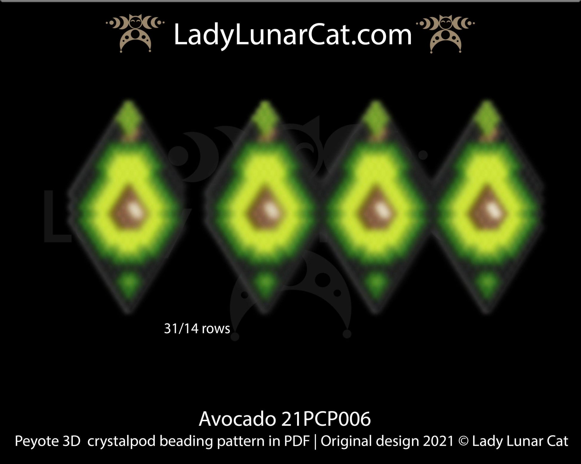 Copy of 3d peyote pod pattern or crystalpod pattern for beading  Frog princess 21PCP005 LadyLunarCat
