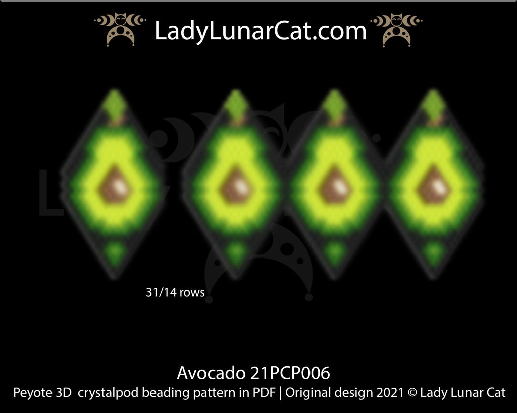 Copy of 3d peyote pod pattern or crystalpod pattern for beading  Frog princess 21PCP005 LadyLunarCat