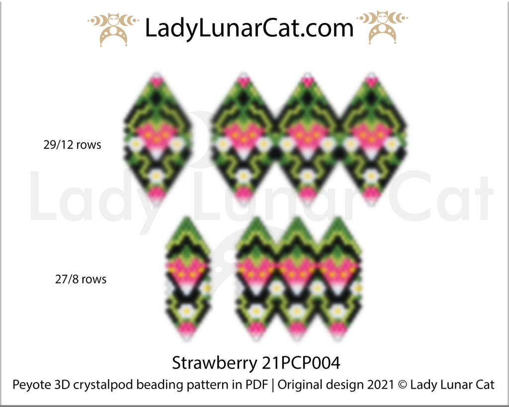 Copy of 3d peyote pod pattern or crystalpod pattern for beading  Rose 21PCP003 LadyLunarCat