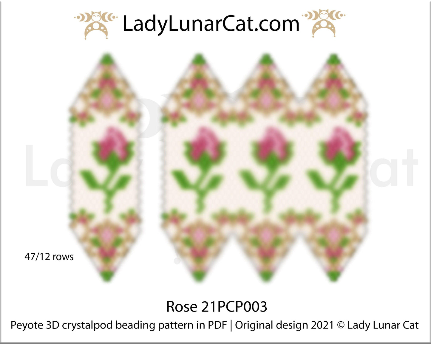 Copy of 3d peyote pod pattern or crystalpod pattern for beading  Spring Dream 21PCP001 LadyLunarCat