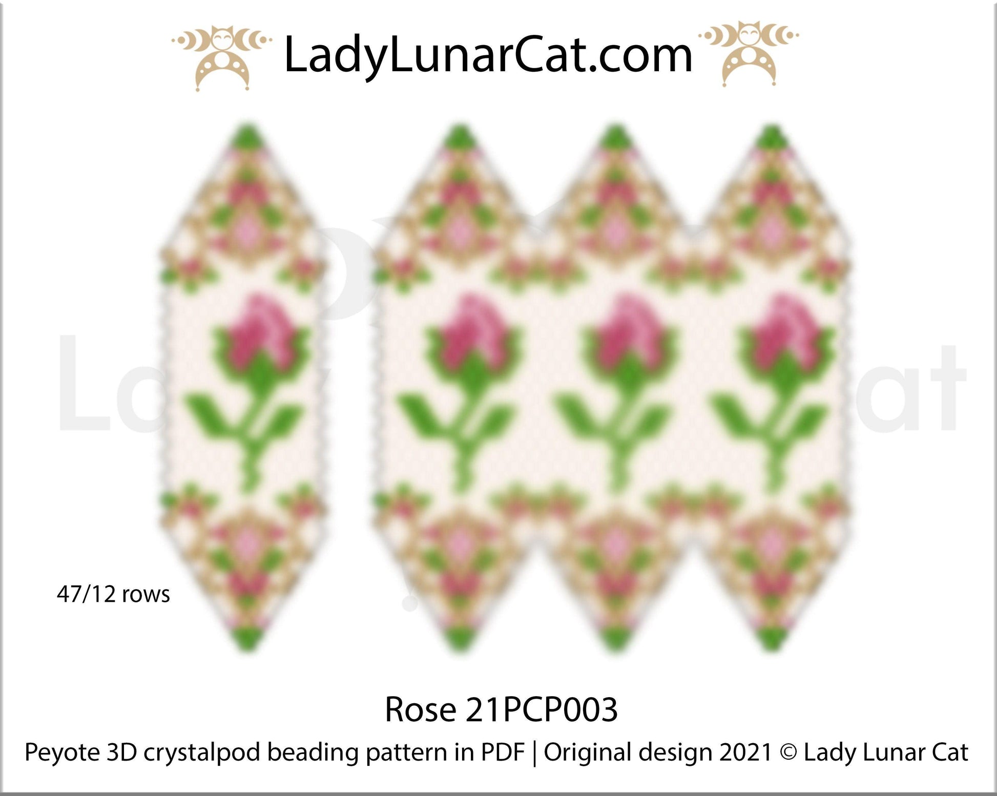 Copy of 3d peyote pod pattern or crystalpod pattern for beading  Spring Dream 21PCP001 LadyLunarCat