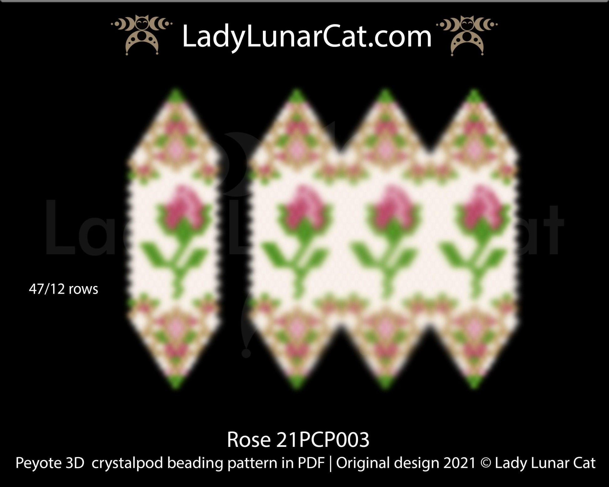 Copy of 3d peyote pod pattern or crystalpod pattern for beading  Spring Dream 21PCP001 LadyLunarCat