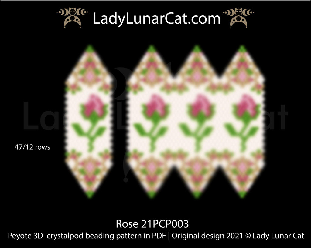 Copy of 3d peyote pod pattern or crystalpod pattern for beading  Spring Dream 21PCP001 LadyLunarCat