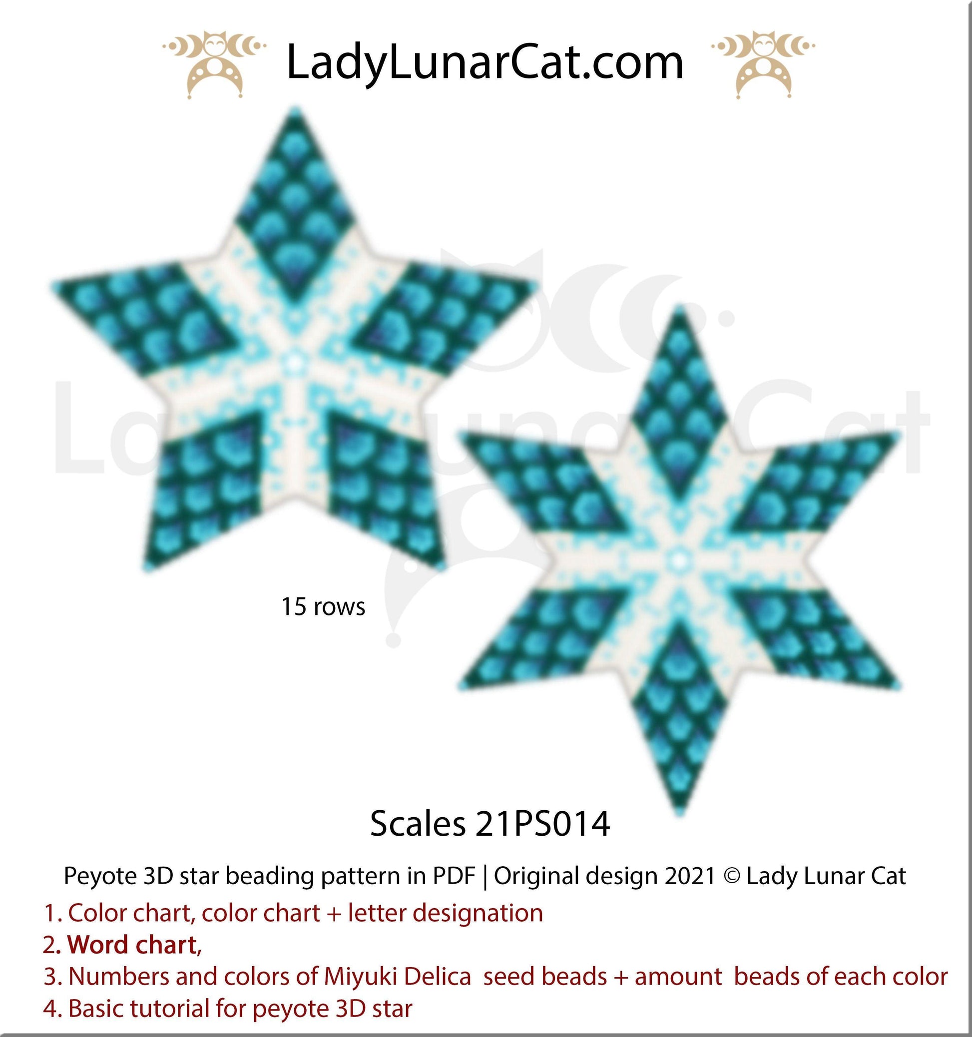 Copy of Beaded star pattern - Avocado 21PS012 LadyLunarCat