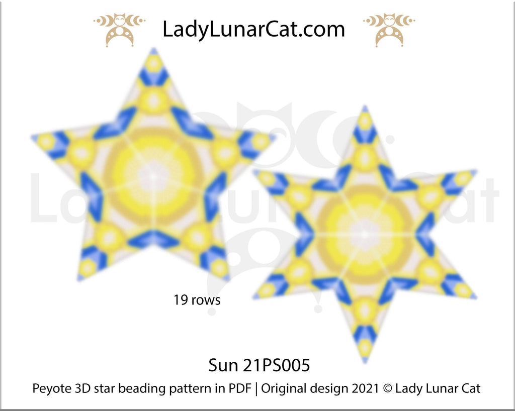 Copy of Beaded star pattern - Love Labradors 21PS003 | Seed beads tutorial for 3D peyote star LadyLunarCat