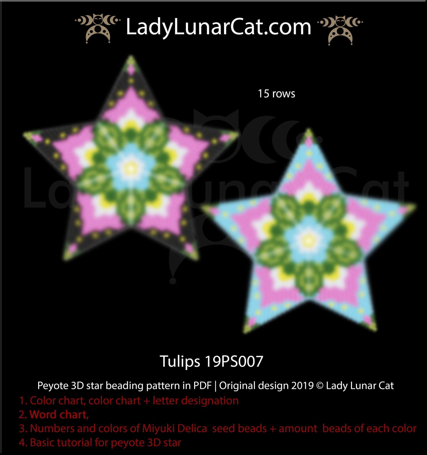Copy of Beaded star pattern - Spring sky 21PS006 LadyLunarCat