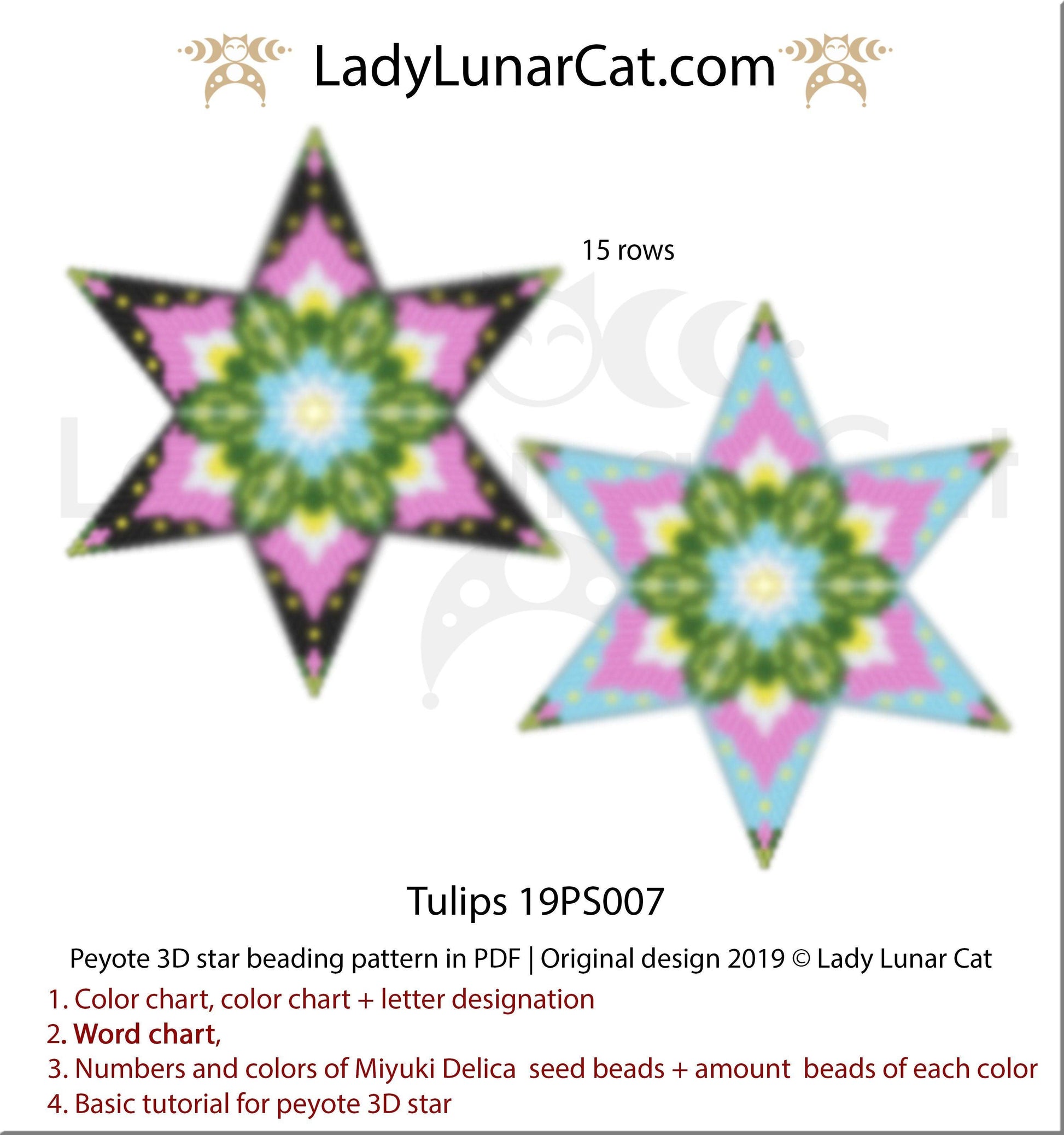 Copy of Beaded star pattern - Spring sky 21PS006 LadyLunarCat