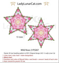 Wild Rose peyote star - 29 beads 15 rows 7 colors floral summer PDF LadyLunarCat