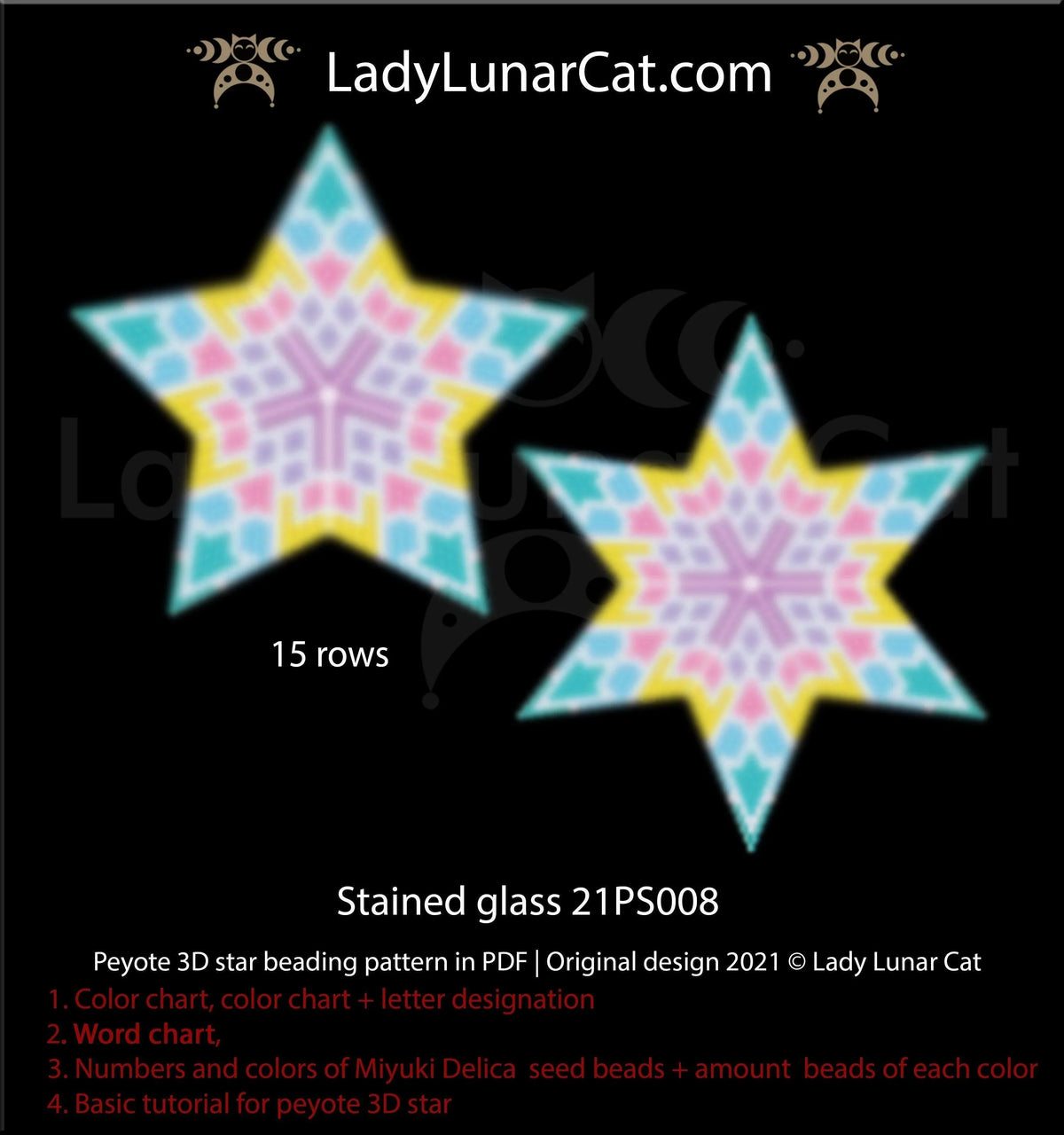 3d Stained Glass Star Pattern 800x800