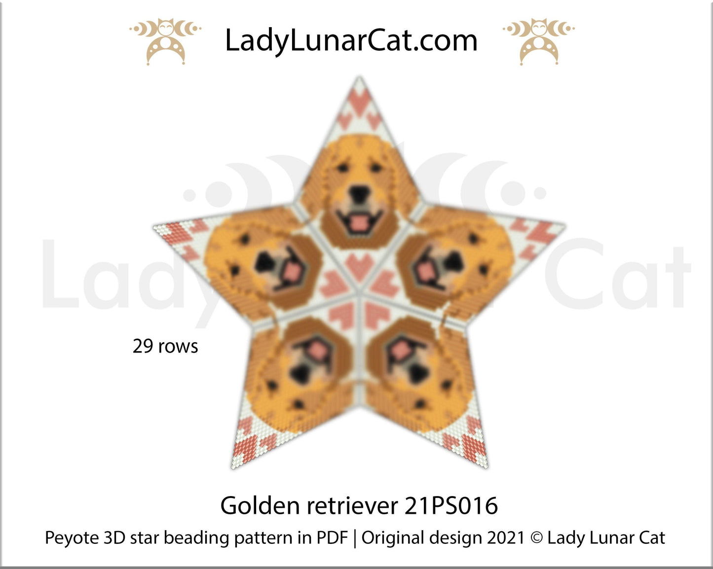 Copy of Beaded star pattern for beading - Watermelon mandala 21PS015 LadyLunarCat