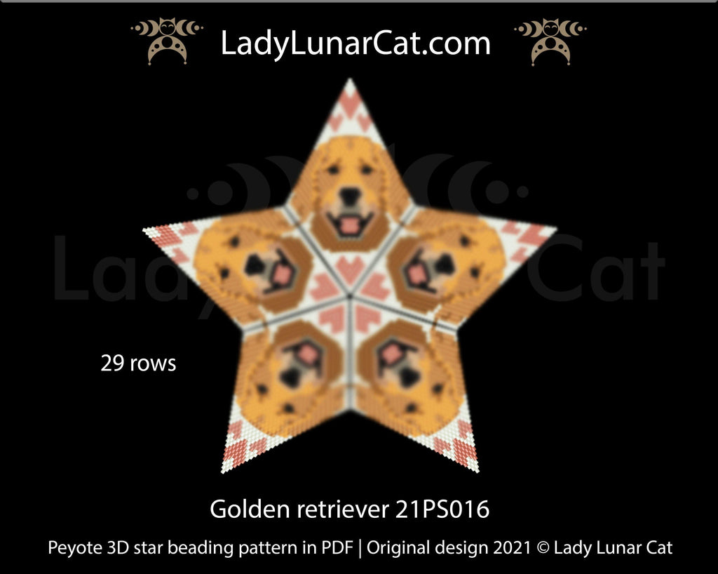 Copy of Beaded star pattern for beading - Watermelon mandala 21PS015 LadyLunarCat