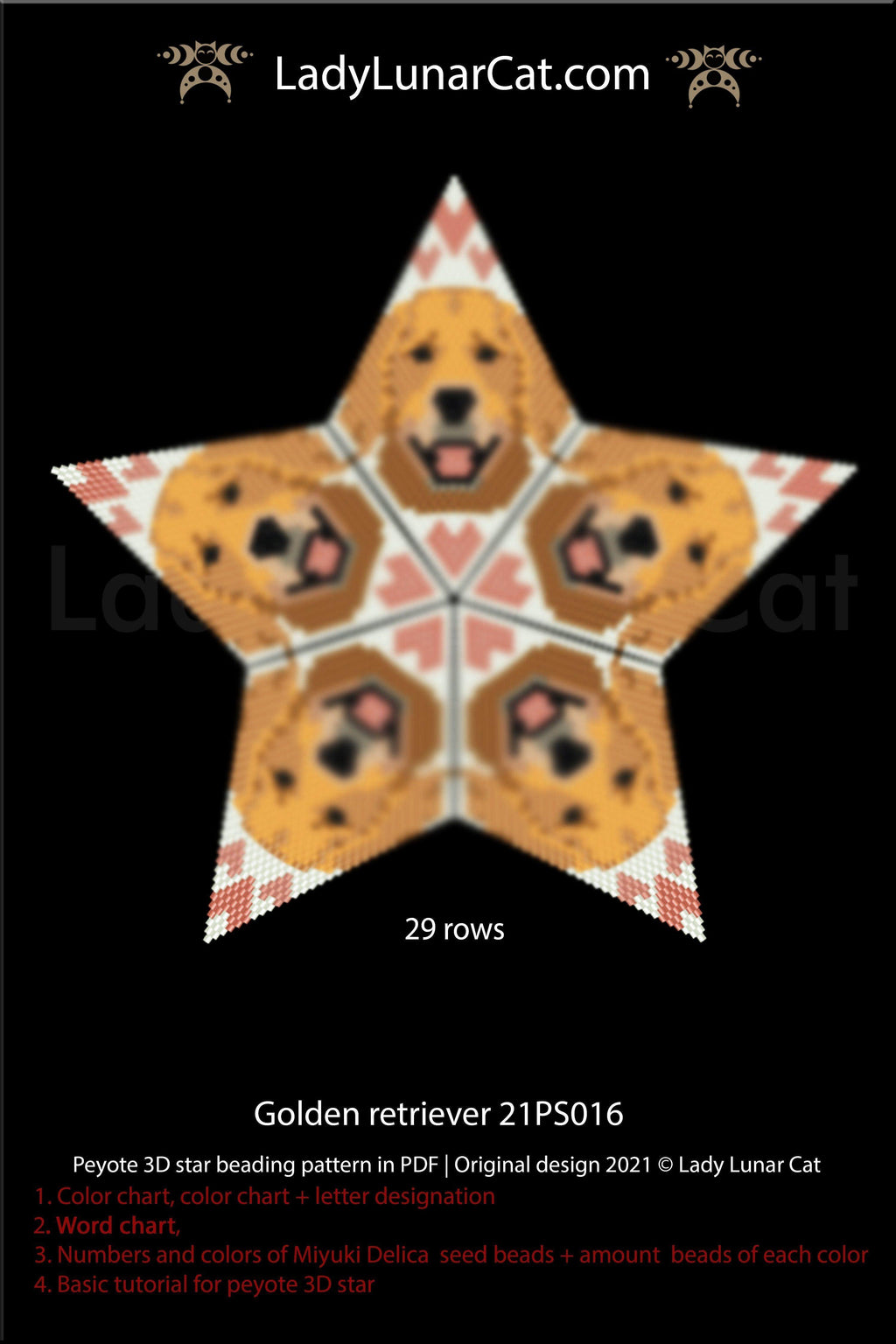 Copy of Beaded star pattern for beading - Watermelon mandala 21PS015 LadyLunarCat